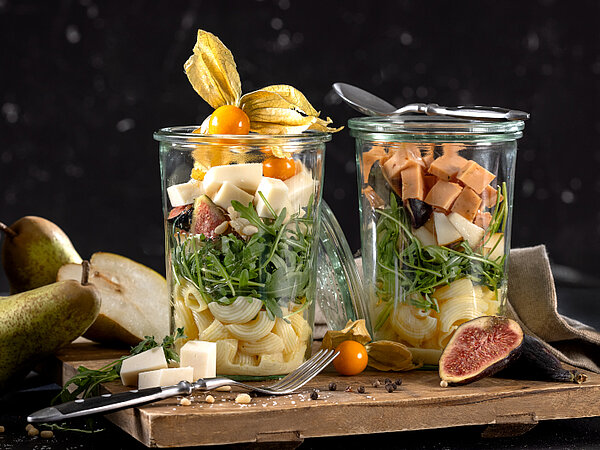Rezept Fruchtiger Käse-Nudelsalat im Glas