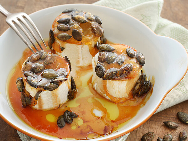 Rezept Ziegenkaese mit Kuerbiskrokant