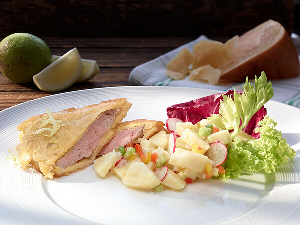 Rezept Kalbschnitzel in Kaesekruste