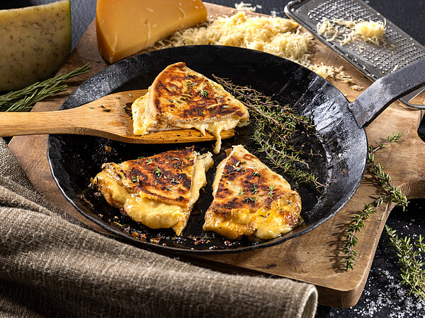 Rezept Schnelles Kräuter-Naan-Brot mit Käse
