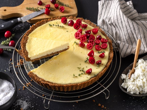 Rezept Frischkäse-Tarte aus Haferkeksen