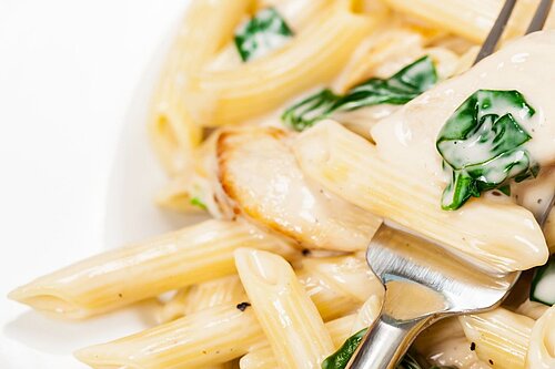 nudeln Käse Ziegenkäse Hähnchenbrust